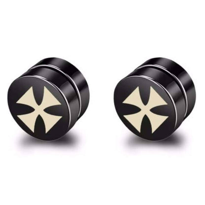 THE MEN THING Nose & Ear Ring Pair  (Both Ears) CRUCIBLE - Magnetic Non-Piercing Pure Titanium Steel Studs Earrings for Men & Boys (2 Pcs)