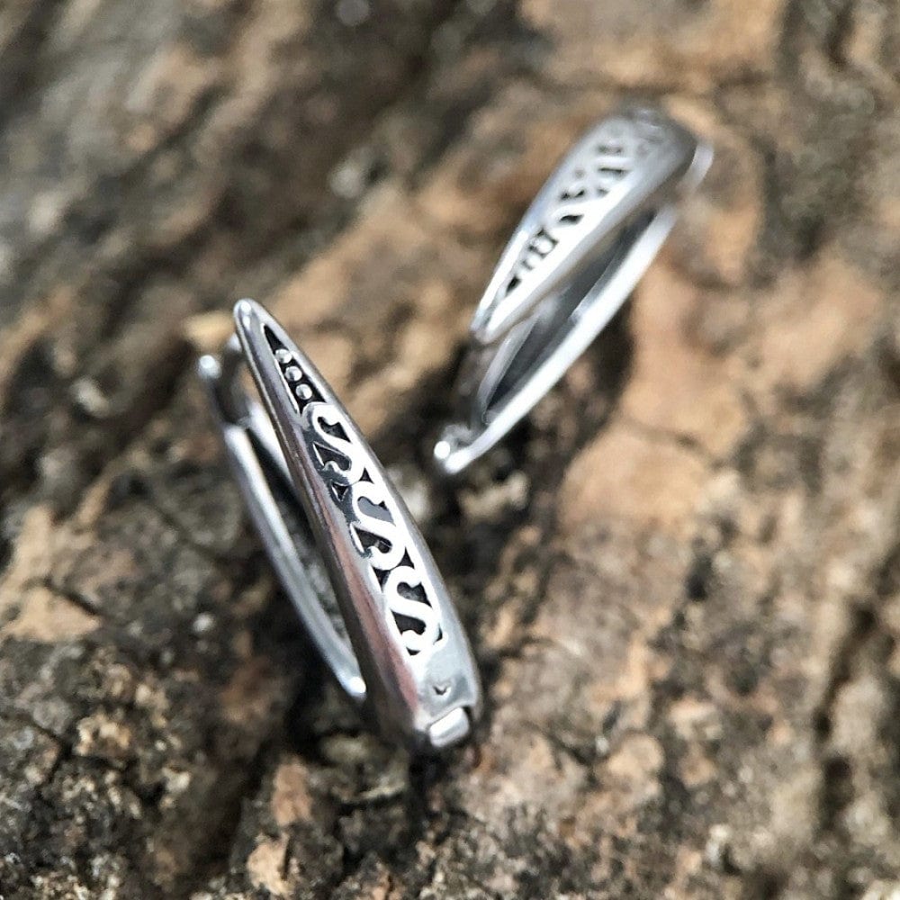 THE MEN THING Nose & Ear Ring Pair (Both Ears) EVOSTUDS SILVER - Titanium Steel Hoop Earrings for Men & Boys (2 Pcs)