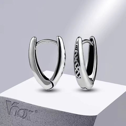 THE MEN THING Nose & Ear Ring Pair (Both Ears) EVOSTUDS SILVER - Titanium Steel Hoop Earrings for Men & Boys (2 Pcs)