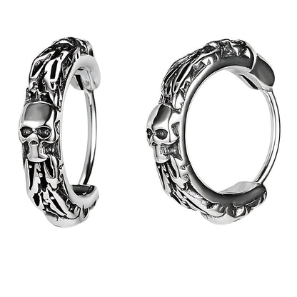 THE MEN THING Nose & Ear Ring Pair (Both Ears) GHOSTFURY HOOPS - Titanium Steel Hoop Earrings for Men & Boys (2 Pcs)