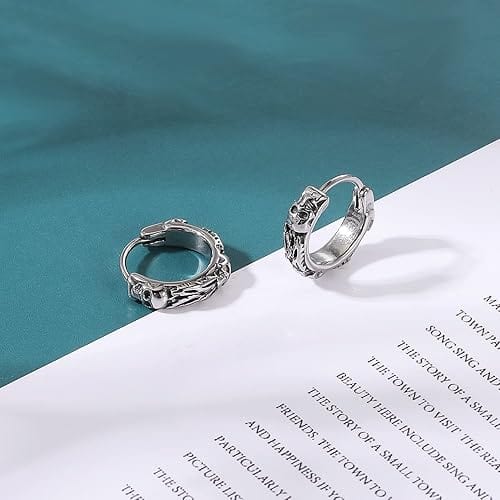 THE MEN THING Nose & Ear Ring Pair (Both Ears) GHOSTFURY HOOPS - Titanium Steel Hoop Earrings for Men & Boys (2 Pcs)