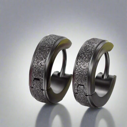 THE MEN THING Nose & Ear Ring Pair  (Both Ears) GLITTER LOOP - Pure Titanium Steel Hoop Ear Earrings for Men & Boys (2 Pcs)