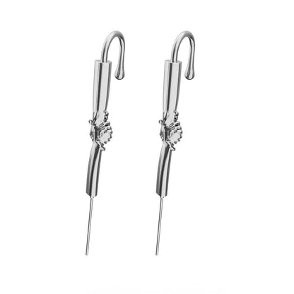 THE MEN THING Nose & Ear Ring Pair  (Both Ears) HELPING HAND - Pure Titanium Steel Ear Crawler Hook Pin Cuff Earrings for Men & Boys (2 Pcs)