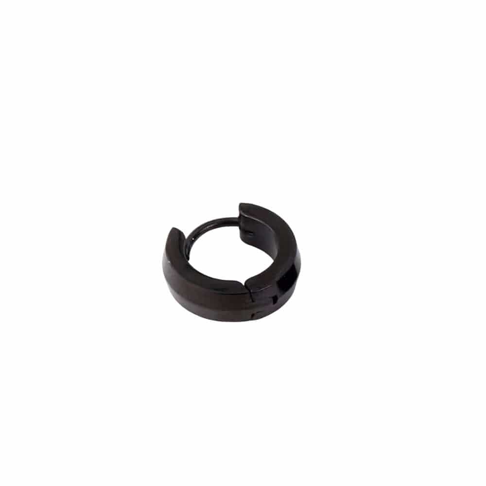 THE MEN THING Nose & Ear Ring Pair  (Both Ears) HUGGIE BLACK - Titanium Steel Stud Earrings for Men & Boys (2 Pcs)