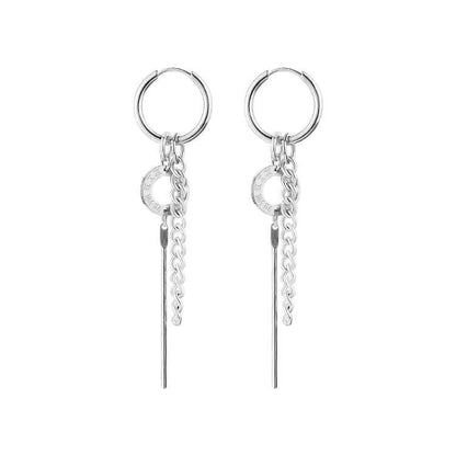 THE MEN THING Nose & Ear Ring Pair  (Both Ears) LINKER LOOP - SILVER - Pure Titanium Steel Ear Hoop Earrings for Men & Boys (2 Pcs)