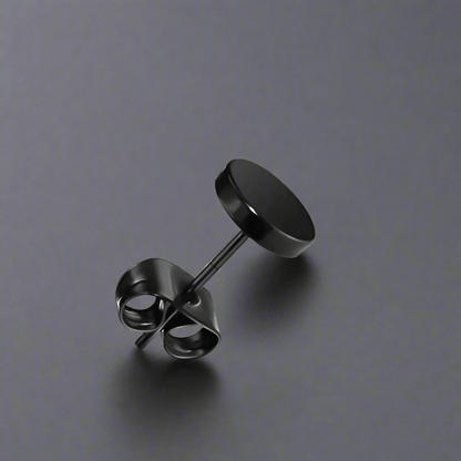 THE MEN THING Nose & Ear Ring Pair  (Both Ears) ORBIT BLACK - Pure Titanium Steel Piercing Ear Earrings for Men & Boys (2 Pcs)