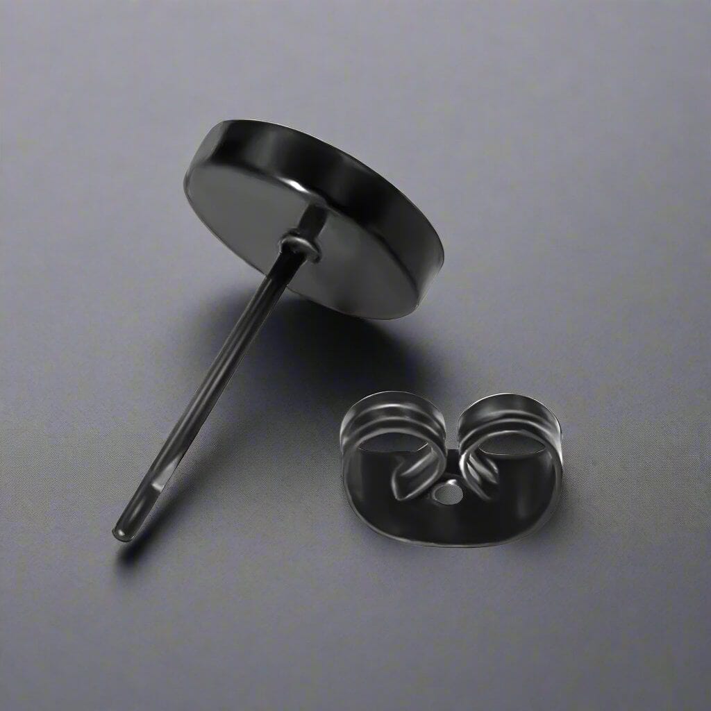 THE MEN THING Nose & Ear Ring Pair  (Both Ears) ORBIT BLACK - Pure Titanium Steel Piercing Ear Earrings for Men & Boys (2 Pcs)
