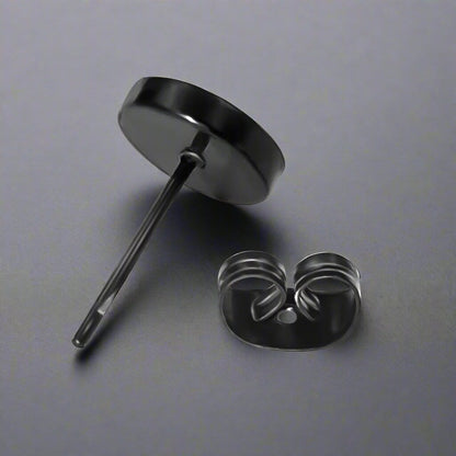 THE MEN THING Nose & Ear Ring Pair  (Both Ears) ORBIT BLACK - Pure Titanium Steel Piercing Ear Earrings for Men & Boys (2 Pcs)