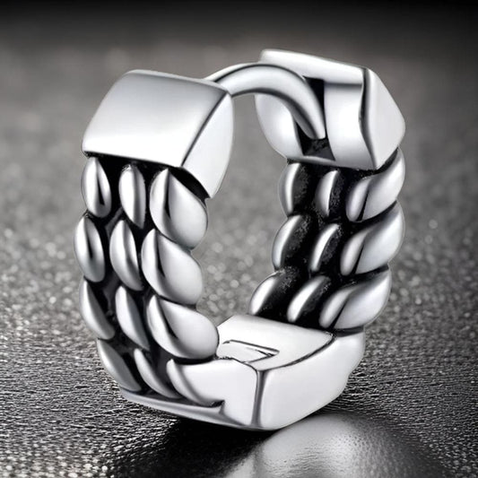 THE MEN THING Nose & Ear Ring Pair (Both Ears) PRIME LINK - Titanium Steel Hoop Earrings for Men & Boys (2 Pcs)