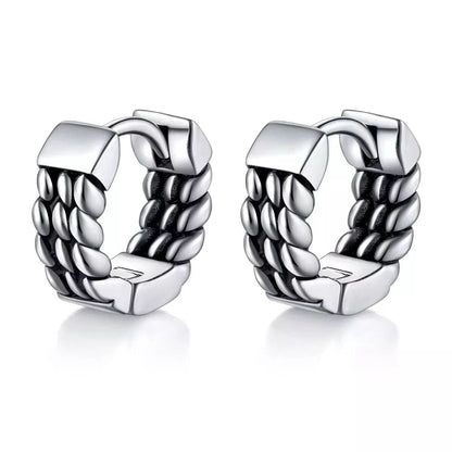 THE MEN THING Nose & Ear Ring Pair (Both Ears) PRIME LINK - Titanium Steel Hoop Earrings for Men & Boys (2 Pcs)