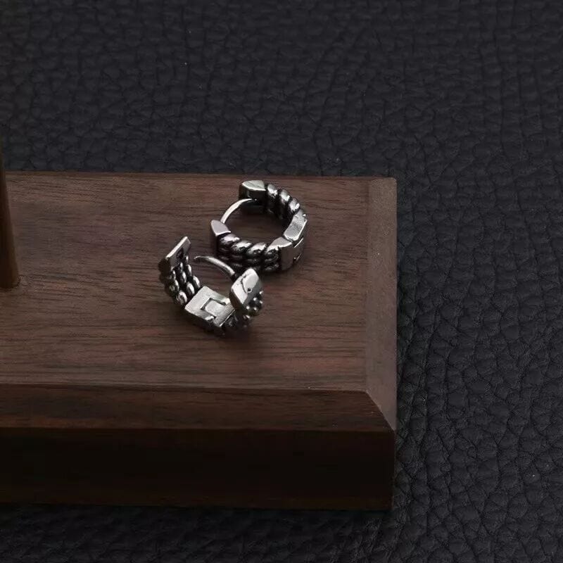 THE MEN THING Nose & Ear Ring Pair (Both Ears) PRIME LINK - Titanium Steel Hoop Earrings for Men & Boys (2 Pcs)