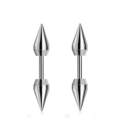 THE MEN THING Nose & Ear Ring Pair  (Both Ears) ROUND ARROW  - Pure Titanium Steel Arrow Stud Earrings for Men & Boys (2 Pcs)