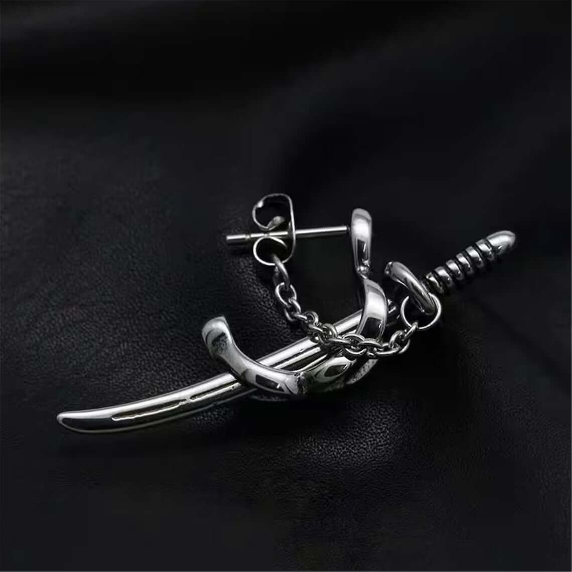 THE MEN THING Nose & Ear Ring Pair  (Both Ears) SAMURAI - Titanium Steel Stud Earrings for Men & Boys (2 Pcs)