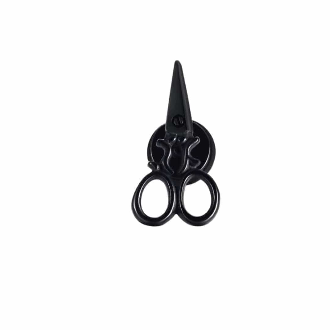 THE MEN THING Nose & Ear Ring Pair  (Both Ears) SCISSORS STUDS BLACK - Pure Titanium Steel Piercing Ear Earrings for Men & Boys (2 Pcs)