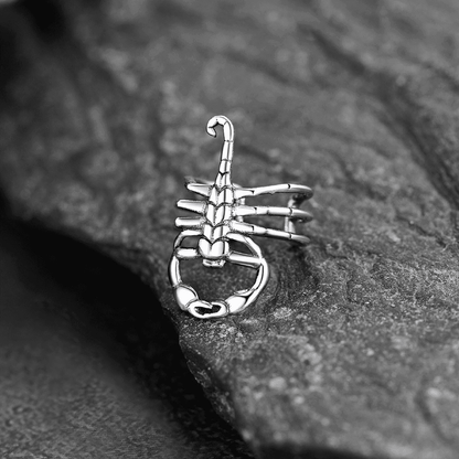 THE MEN THING Nose & Ear Ring Pair  (Both Ears) SCORPION STINGER - Non Piercing Earring – Pure Stainless Steel for Men and Boys (2 Pcs)