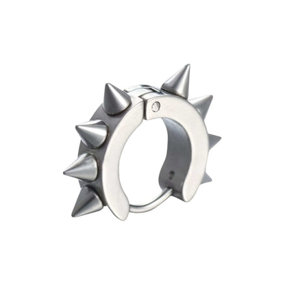 THE MEN THING Nose & Ear Ring Pair (Both Ears) SILVER DAGGERLOOP - 5mm Titanium Steel Hoop Earrings for Men & Boys (2 Pcs)