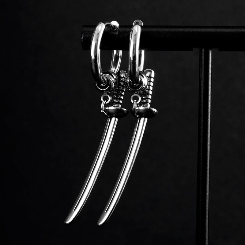 THE MEN THING Nose & Ear Ring Pair (Both Ears) SILVER SAMURAI GLEAM - 2.5mm Titanium Steel Hoop Earrings for Men & Boys (2 Pcs)