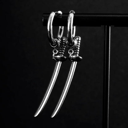 THE MEN THING Nose & Ear Ring Pair (Both Ears) SILVER SAMURAI GLEAM - 2.5mm Titanium Steel Hoop Earrings for Men & Boys (2 Pcs)