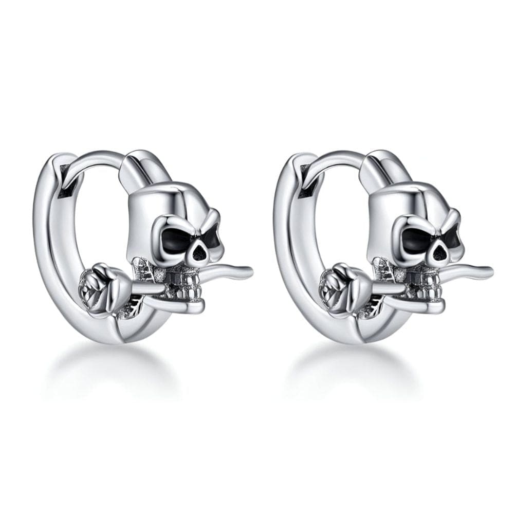 THE MEN THING Nose & Ear Ring Pair (Both Ears) SINISTER ROSE - Titanium Steel Hoop Earrings for Men & Boys (2 Pcs)