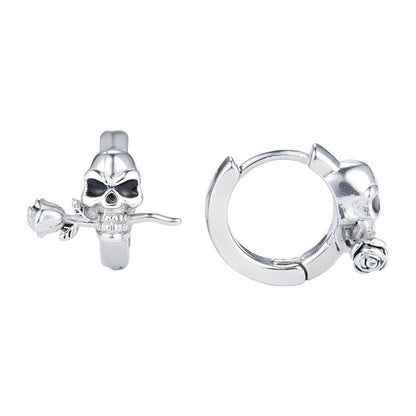 THE MEN THING Nose & Ear Ring Pair (Both Ears) SINISTER ROSE - Titanium Steel Hoop Earrings for Men & Boys (2 Pcs)