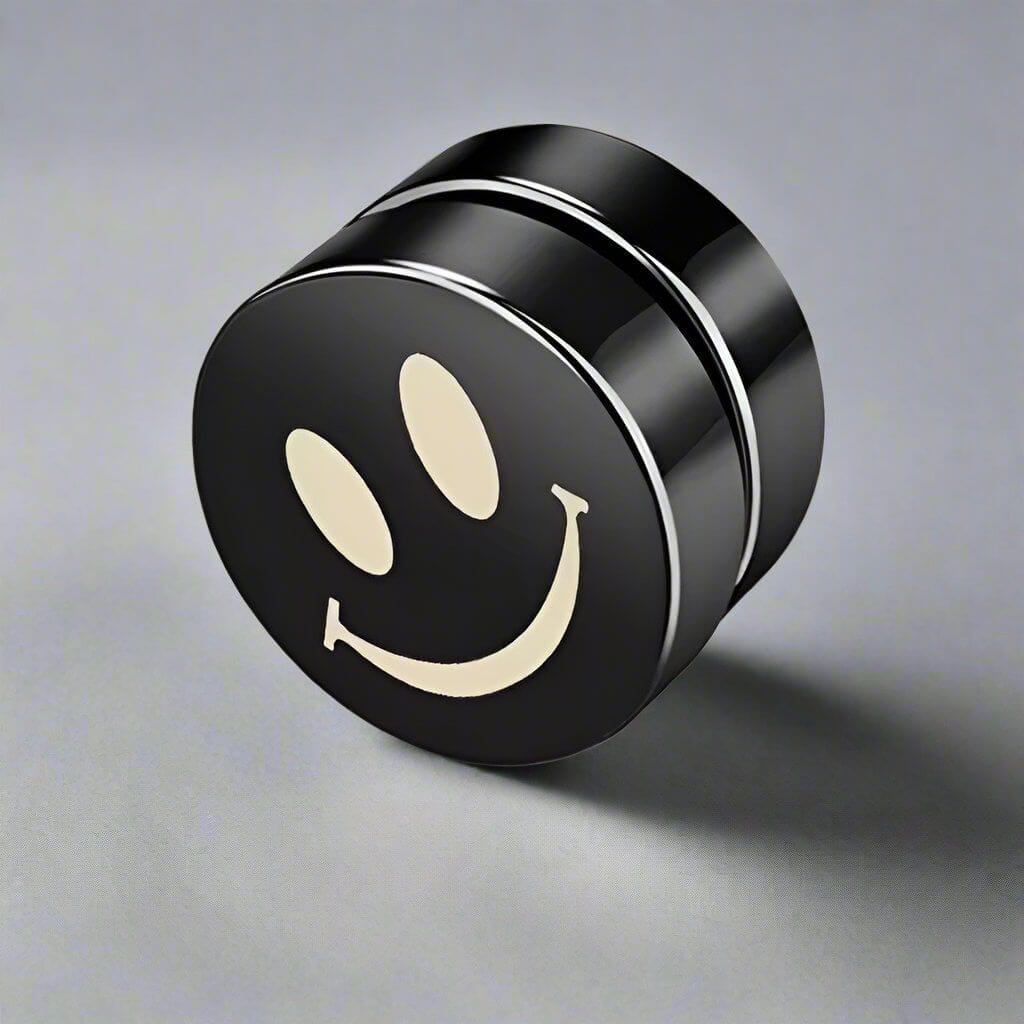 THE MEN THING Nose & Ear Ring Pair  (Both Ears) SMILEY - Magnetic Non-Piercing Pure Titanium Steel Studs Earrings for Men & Boys (2 Pcs)