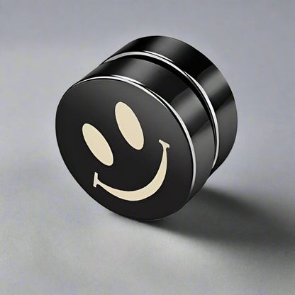 THE MEN THING Nose & Ear Ring Pair  (Both Ears) SMILEY - Magnetic Non-Piercing Pure Titanium Steel Studs Earrings for Men & Boys (2 Pcs)