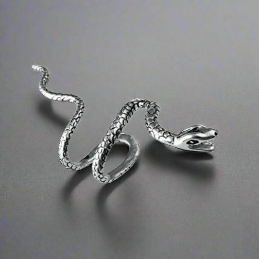THE MEN THING Nose & Ear Ring Pair  (Both Ears) SNAKE TWIST - Alloy Adjustable Ear Cuff for Men & Boys (2 Pcs)