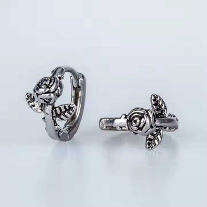 THE MEN THING Nose & Ear Ring Pair (Both Ears) SPARTAN ROSE - Titanium Steel Hoop Earrings for Men & Boys (2 Pcs)