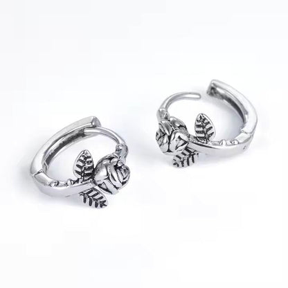 THE MEN THING Nose & Ear Ring Pair (Both Ears) SPARTAN ROSE - Titanium Steel Hoop Earrings for Men & Boys (2 Pcs)
