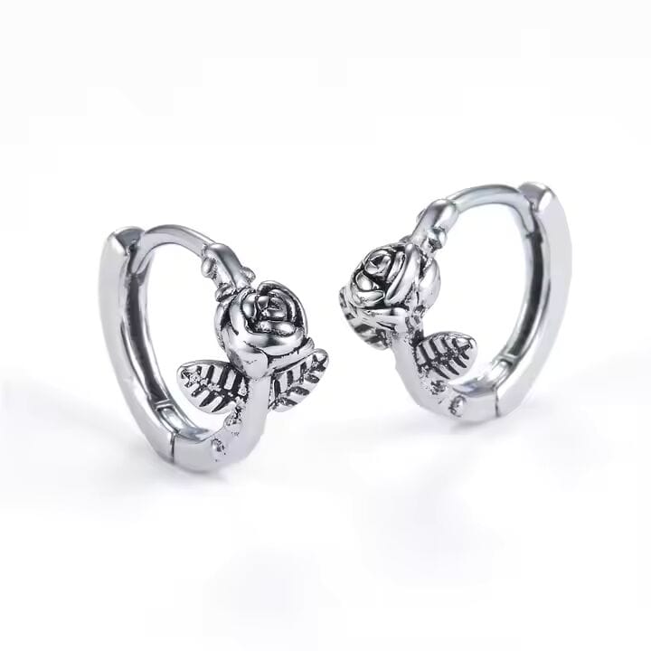 THE MEN THING Nose & Ear Ring Pair (Both Ears) SPARTAN ROSE - Titanium Steel Hoop Earrings for Men & Boys (2 Pcs)