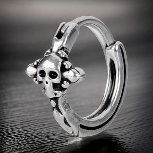 THE MEN THING Nose & Ear Ring Pair (Both Ears) SPECTER LINK - Titanium Steel Hoop Earrings for Men & Boys (2 Pcs)