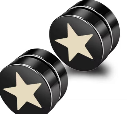 THE MEN THING Nose & Ear Ring Pair  (Both Ears) STARLUX - Magnetic Non-Piercing Pure Titanium Steel Studs Earrings for Men & Boys (2 Pcs)