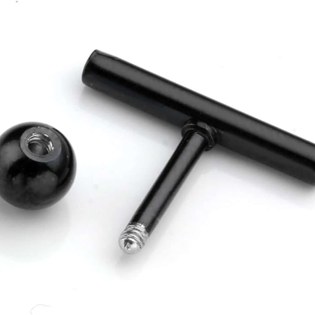 THE MEN THING Nose & Ear Ring Pair  (Both Ears) T-SHAPED - Titanium Steel Stud Earrings for Men & Boys (2 Pcs)