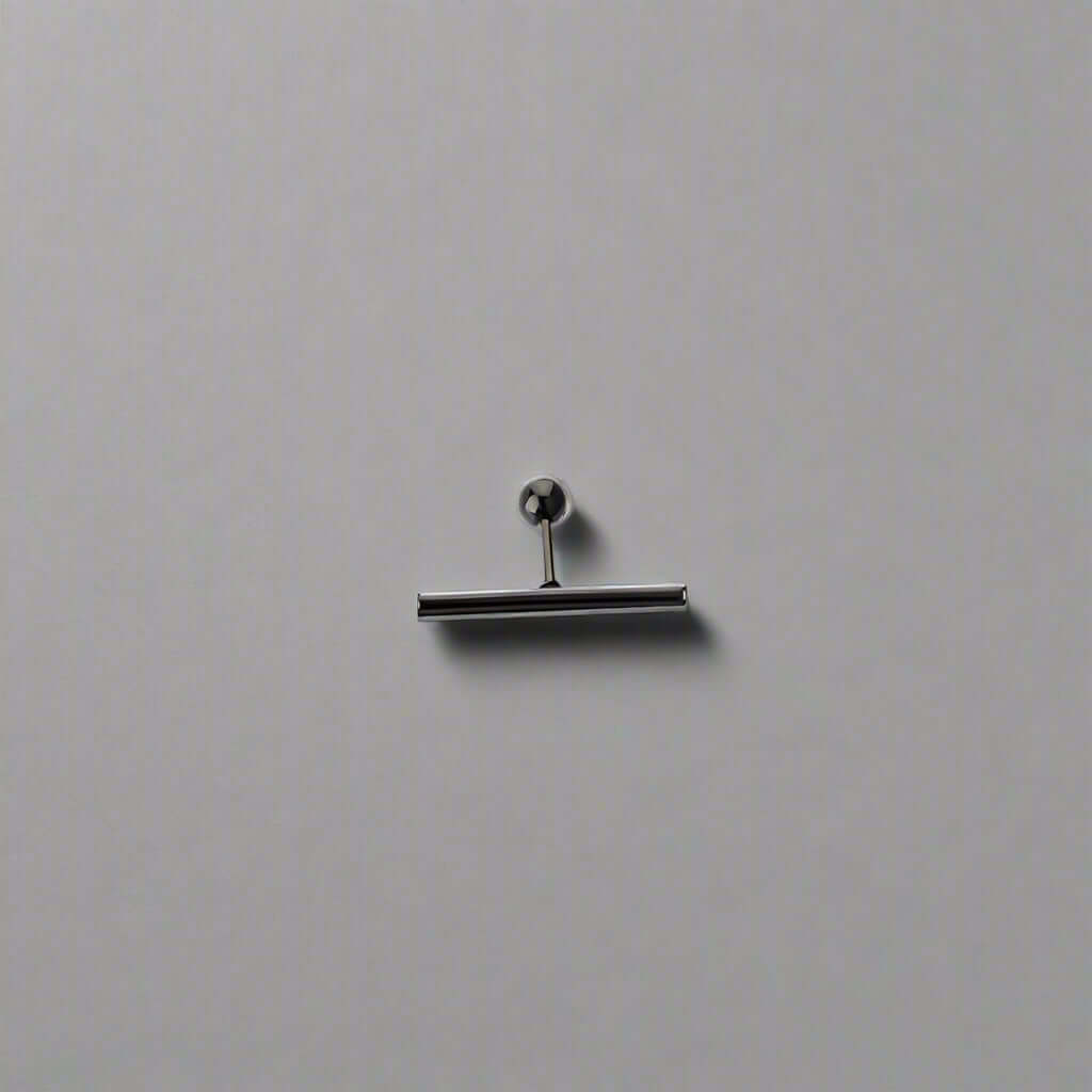 THE MEN THING Nose & Ear Ring Pair  (Both Ears) T-SHAPED - Titanium Steel Stud Earrings for Men & Boys (2 Pcs)