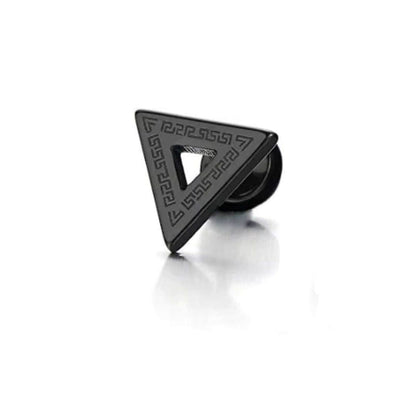 THE MEN THING Nose & Ear Ring Pair  (Both Ears) TRINITY TWIST BLACK - Pure Titanium Steel Piercing Ear Earrings for Men & Boys (2 Pcs)