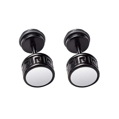 THE MEN THING Nose & Ear Ring Pair  (Both Ears) TWO-TONE CIRCLE - Pure Titanium Steel Piercing Ear Earrings for Men & Boys (2 Pcs)