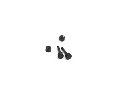 THE MEN THING Nose & Ear Ring ROUND DUMBBELL - BLACK - Pure Titanium Steel Ear Hoop Earrings for Men & Boys (16mm to 2mm) (2 Pcs)