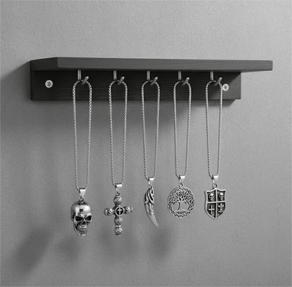THE MEN THING Pack of 5 Alloy Pendants with 24 inch Stainless Steel Chains for Men & Boys