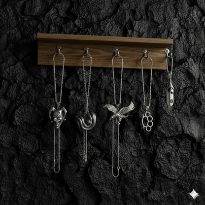 THE MEN THING Pack of 5 Alloy Pendants with 24 inch Stainless Steel Chains for Men & Boys