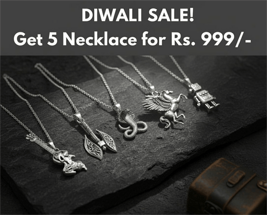 THE MEN THING Pack of 5 Alloy Pendants with 24 inch Stainless Steel Chains for Men & Boys