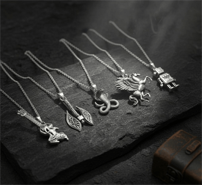 THE MEN THING Pack of 5 Alloy Pendants with 24 inch Stainless Steel Chains for Men & Boys