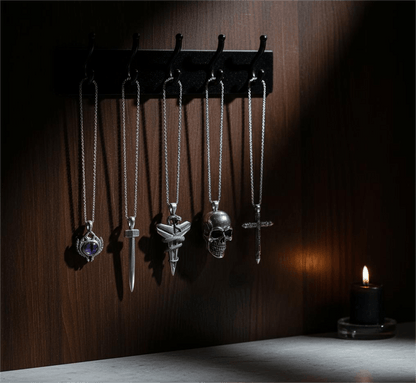 THE MEN THING Pack of 5 Alloy Pendants with 24 inch Stainless Steel Chains for Men & Boys