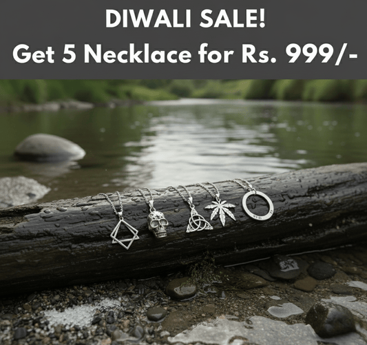 THE MEN THING Pack of 5 Alloy Pendants with 24 inch Stainless Steel Chains for Men & Boys