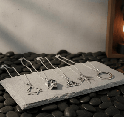 THE MEN THING Pack of 5 Alloy Pendants with 24 inch Stainless Steel Chains for Men & Boys
