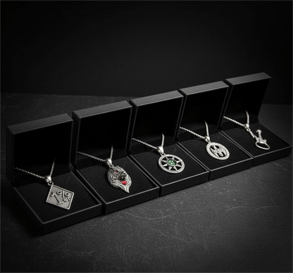 THE MEN THING Pack of 5 Alloy Pendants with 24 inch Stainless Steel Chains for Men & Boys