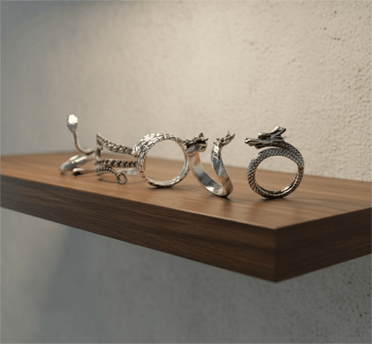 THE MEN THING Pack of 5 Alloy Rings for Men & Boys