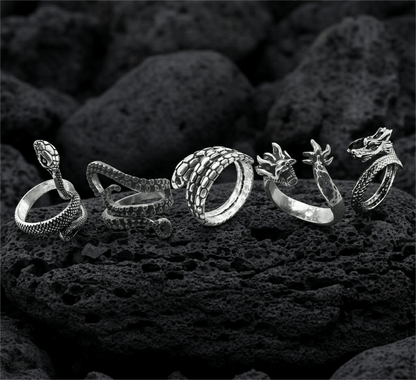 THE MEN THING Pack of 5 Alloy Rings for Men & Boys