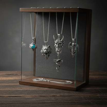 THE MEN THING Pack of 6  Pendants with Chains  for Men & Boys