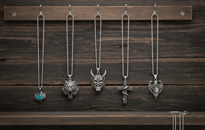 THE MEN THING Pack of 6  Pendants with Chains  for Men & Boys