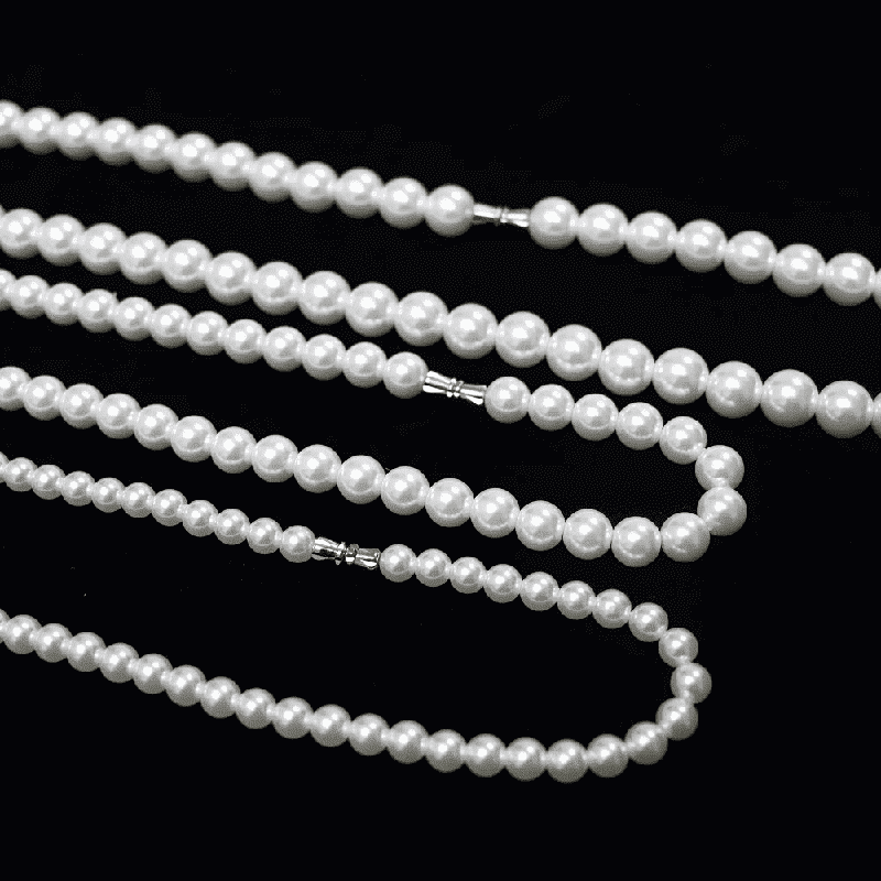 THE MEN THING Pearl / Bead Necklace ROUND PEARL CHOKER  WHITE - Necklace for Men & Boys (16 to 24 Inch) - 1Pc.